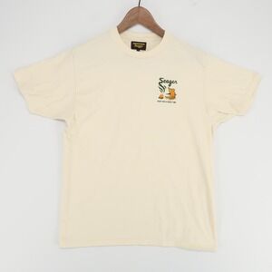 Seager Shirt Mens Large Cream Here For A Good Time Bear Campfire Graphic Tee